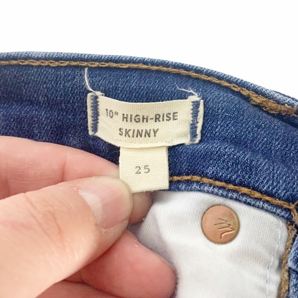 🎁 2/$20 Madewell 10” High Rise Skinny Button Fly Jeans 25 - Picture 11 of 13